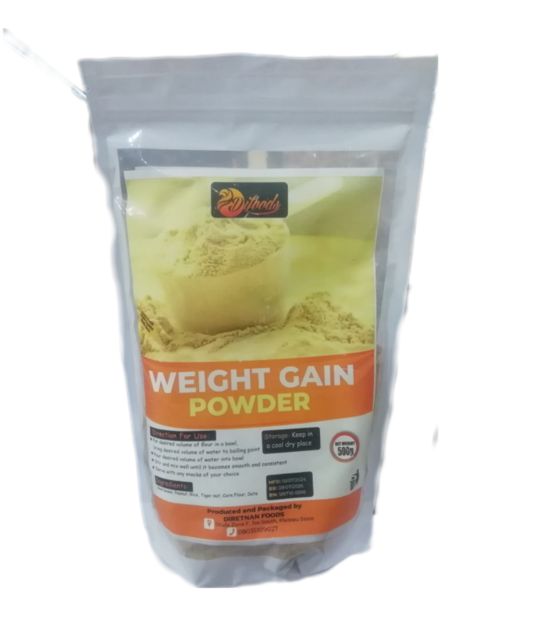 DIFOODS WEIGHT GAIN POWDER 500G