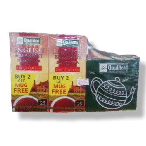 QUALITEA NATURAL GREEN TEA 200G 2 PACK WITH A MUG