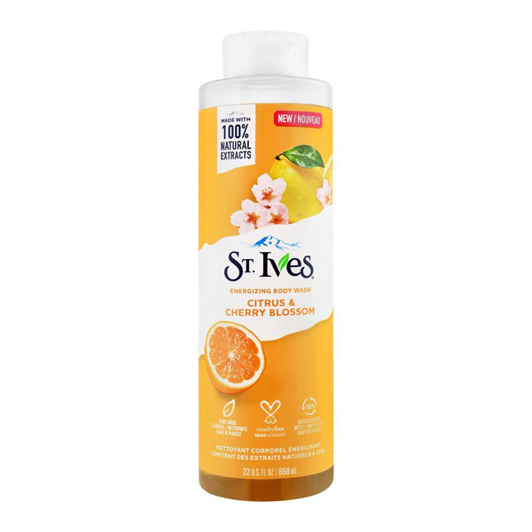 ST IVES CITRUS AND CHERRY BLOSSOM ENERGIZING BODY WASH 650ML