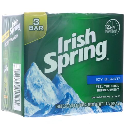 IRISH SPRING BAR SOAP ICE BLAST 12HRS DESODORANT PROTECTION 3PC